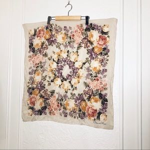 Oscar de la Renta Vintage Silk Floral Scarf